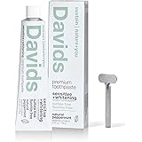 Davids Nano Hydroxyapatite Natural Toothpaste, Sensitive, Whitening, Enamel Health, Fluoride Free, SLS Free, Peppermint, 5.25