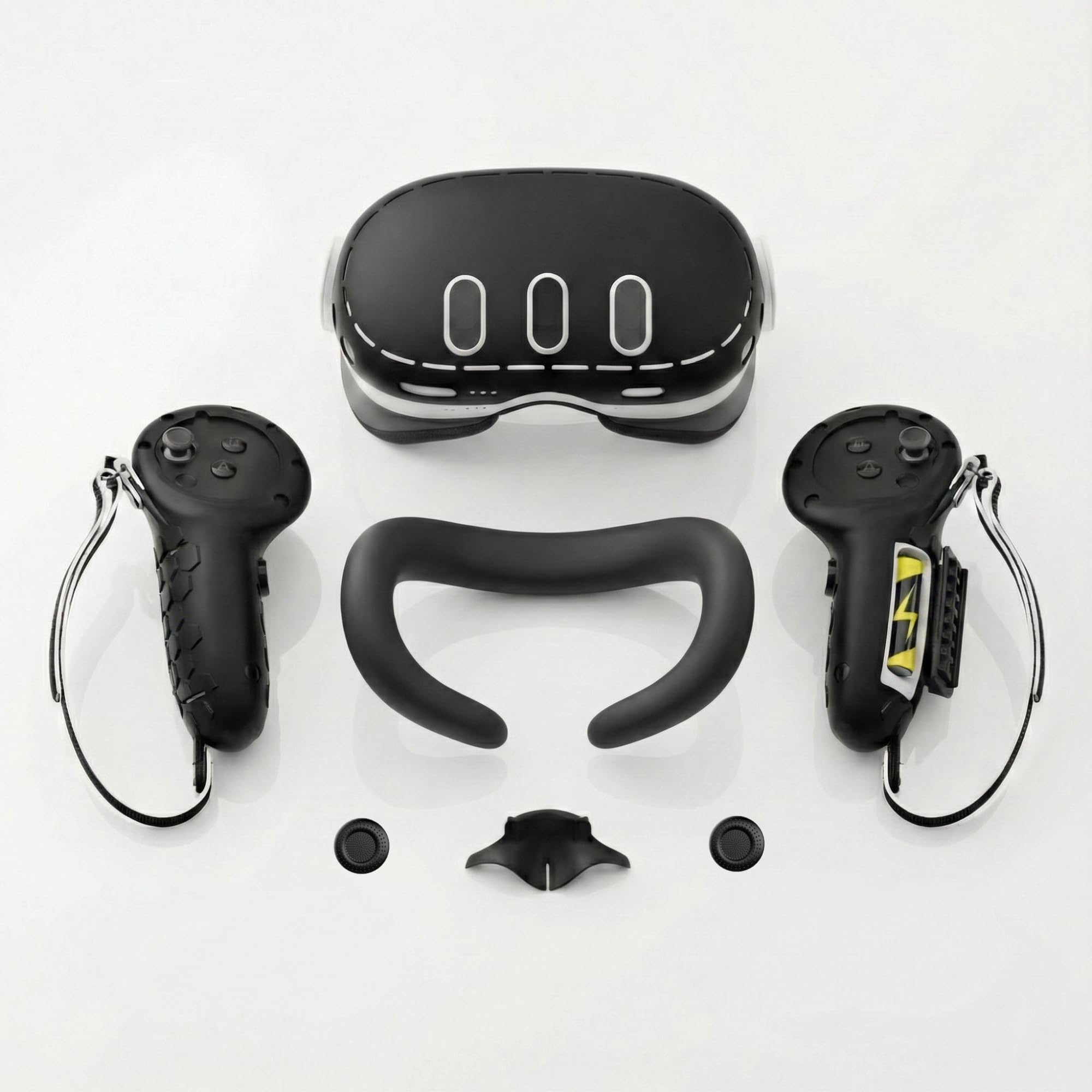 APEXINNO Silicone Cover Set Compatible with Meta Quest 3 Accessories,Face Cover,Controller Grips,Shell Cover,Anti-Leakage Nose Pad,Not for Quest 3S