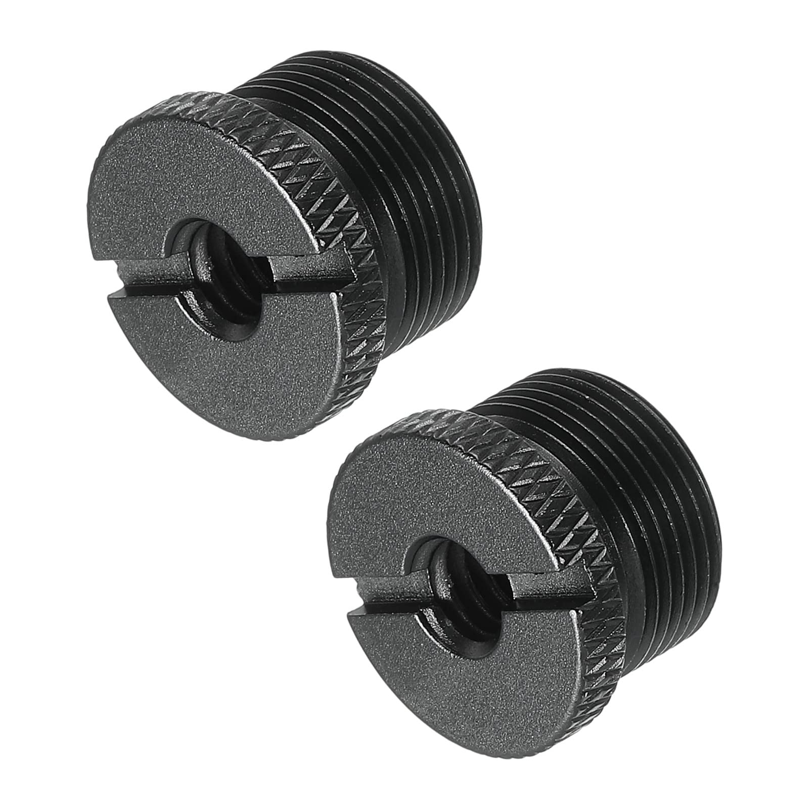 PATIKIL Mic Stand Adapter 1/4 Female to 5/8 Male Aluminum Alloy Mic Screw Adapter for Microphone Tripod Stand Black 2 Pack