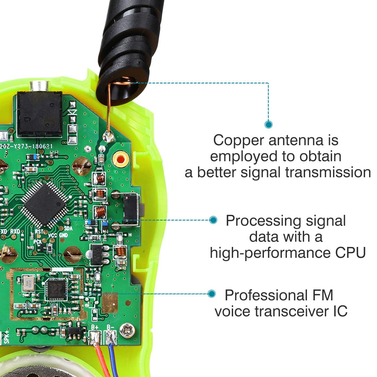 Walkie Talkies for Kids, FLOUREON Twins Two Way Radio PMR446MHZ 8 Channel Up to 3300Meters/3Miles Range Handheld Interphone for Home Communication Green