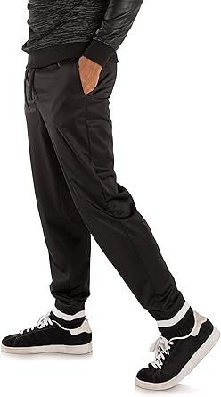 black joggers red stripe