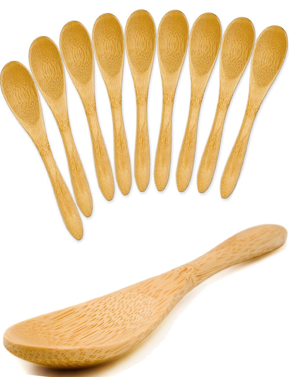OUTDOOR SAXX 10 x Wooden Spoons, Carved Handmade Design, 13.5 cm, Natural