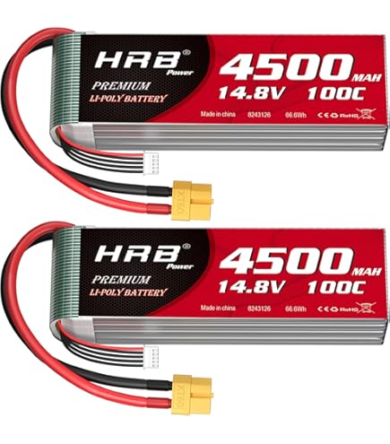 4S 14.8V Lipo Battery 4000mAh 130C - 2 Pack With XT60 Plug For RC Cars & Trucks