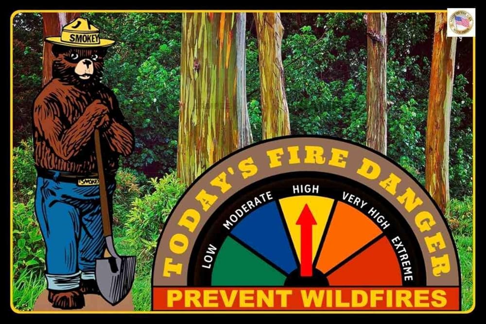 Smokey Bear Adjustable Working Gauge Sign 8"x12" Made In