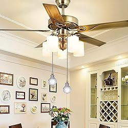 2pcs Clear Crystal Ceiling Fan Pull Chain Crystal