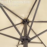 Christow Garden Parasol Umbrella Polyester Canopy Steel Sunshade with Crank view 4