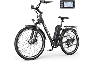 Funhang Electric Bike for Adults, 1000W Peak Ebike, 21.7MPH 50Miles City Cruiser Ebikes, 26" Step Thru Electric Bicycle with 48V Removable Battery, Adjustable Stem, Rear Rack, Front Suspension,7 Speed