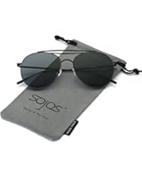 SojoS Metal Frame Double Color Mirror Aviator Sunglasses