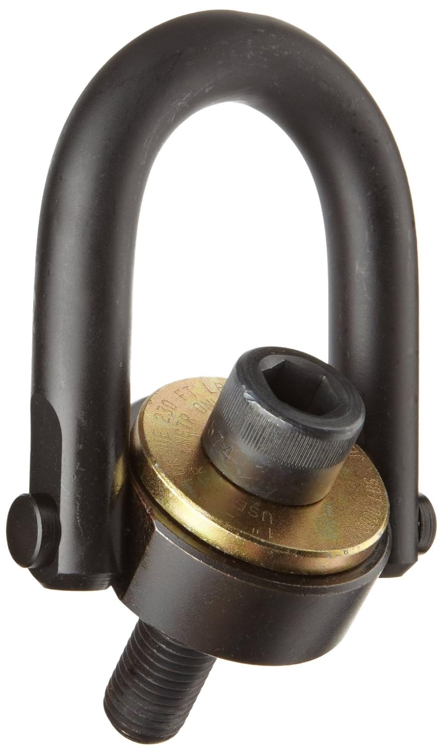 Jergens 23412 Black Oxide Alloy Steel Standard UBar Hoist Ring, Thread