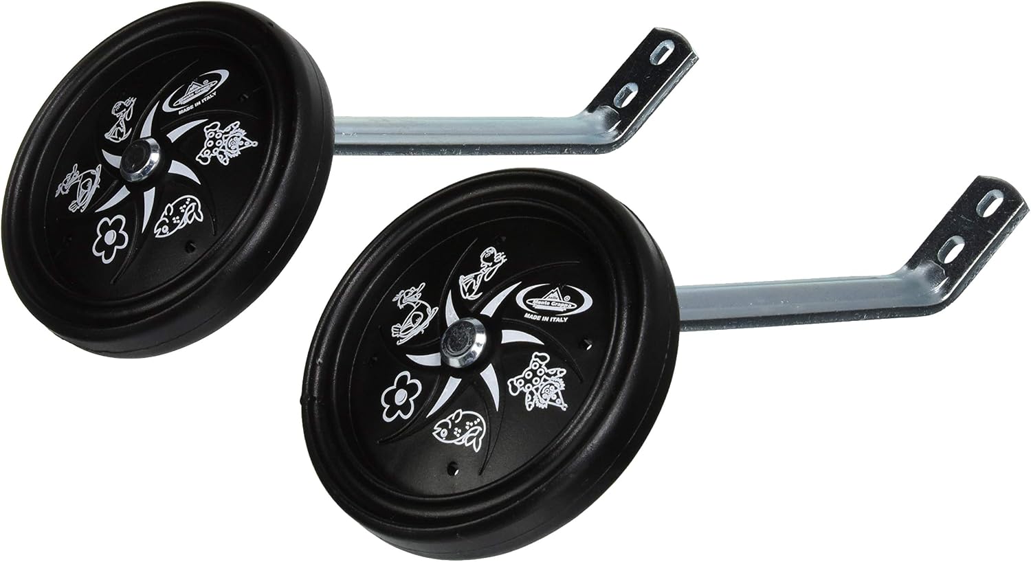 Cicli Bonin Kids' 2 Hole Training Wheel, Black/Silver, One Size