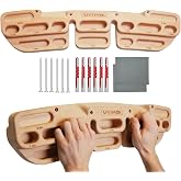 VERTIPEAK Wooden Climbing Hangboard with 2 Angle Slopes (15&deg; &amp; 45&deg;) &amp; 5 Depths Pockets, Rock Climbing Board for Finger Strength, Hanging Practice, Grip Endurance and Pull-up Training Indoor