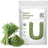 Unleash’d Organic Wheatgrass Powder 16 oz – 100% Pure Superfood, Rich in Vitamins, Fiber & Minerals for Immune Support & Wellness