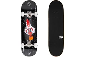 KMX Complete Skateboard for Beginners, 7-Layer Canadian Maple Double Kick Concave Deck| Aluminum Alloy Trucks | Pro Skateboard for Boys, Girls, Kids, Teens, Adults