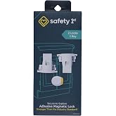 Safety 1st Adhesive Magnetic Cabinet Locks, Includes 2 Child Locks for Cabinets &amp; Drawers, 1 Key, White