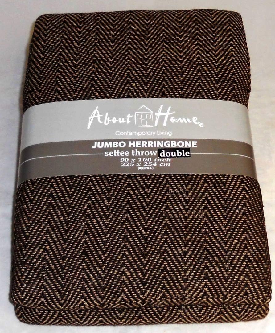 About the Home (IM) 100 Cotton Herringbone Design Chocolate Brown