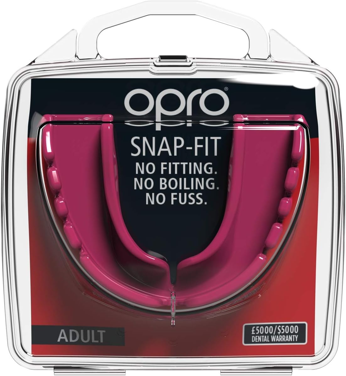 OPRO Snap-Fit Mouthguard | Gum Shield for Hockey, Rugby, and Other Contact Sports - No Boiling or Fitting Required -18 Month Dental Warranty (Adult and Youth Sizes) : Sports & Outdoors