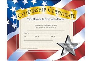 HAYES SCHOOL PUBLISHING Hayes Citizenship Certificate, 11 x 8-1/2 Inches, Paper, Pack of 30