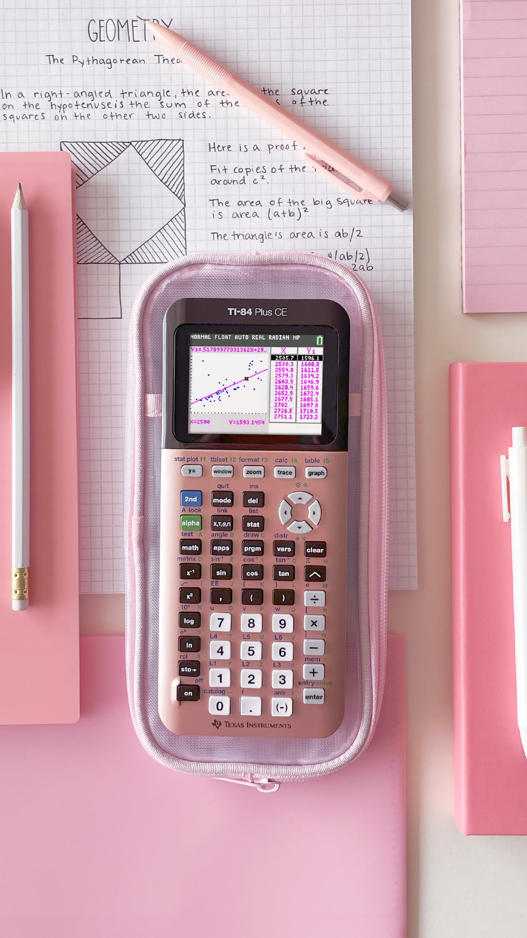 Texas Instruments TI-84 Plus CE Color Graphing Calculator, Rose Gold (Metallic)