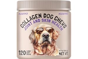 LEGITPET Collagen Dog Chews for Joint & Skin Health 120 Soft Chews All Breeds Mobility, Cartilage Repair & Pain Relief Hip & Joint Skin Coat Anti-inflammatory Support Eggshell Membrane Senior & Adult Dogs
