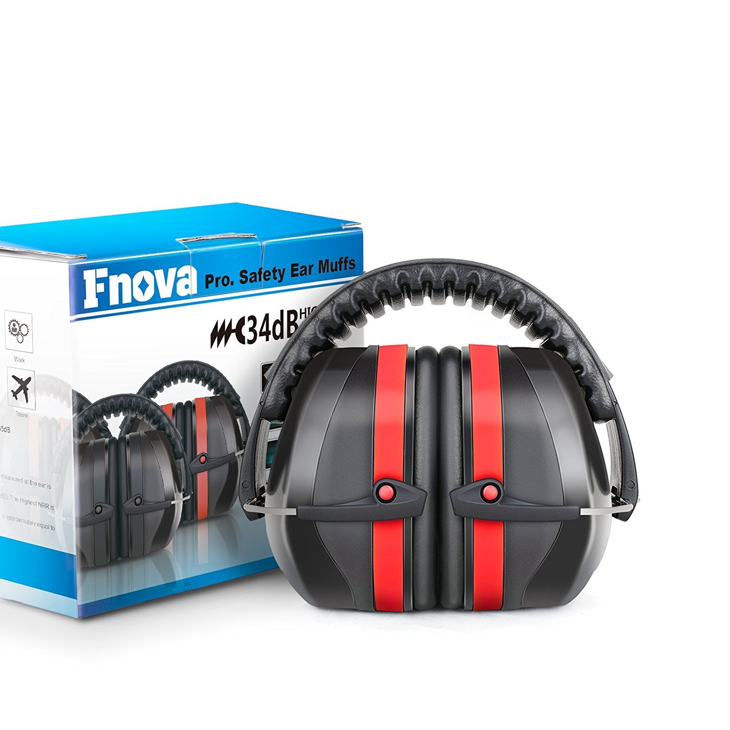 Fnova 34dB Highest NRR Safety Ear Muffs Professional Ear Defenders for 701722636255 eBay