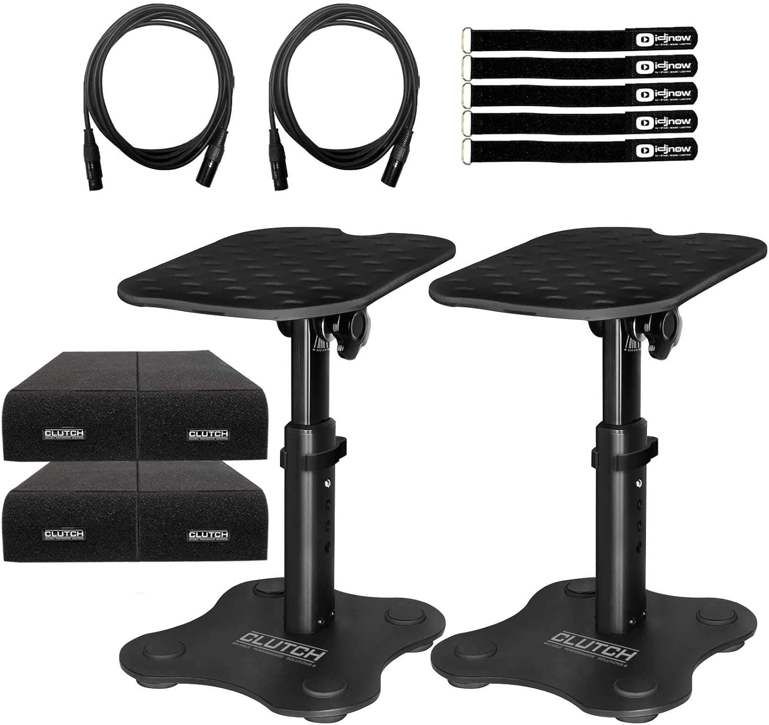 Amazon Com Clutch Cl Dms250 Desktop Studio Monitor Speaker Stands W Monitor Isolator Pads Musical Instruments