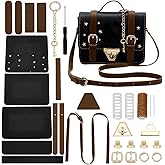 WADORN DIY PU Leather Crossbody Bag Making Kit, Handmade Bag Making Accessories for DIY Craft Bags Sewing Crossbody Handbag PU Leather Sewing Kits for Women Handicraft Bags, Black