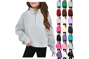 nhApmj Teen Girls Half Zipper Sweatshirts Lightweight Winter Warm Pullover Thumb Hole Long Sleeve Casual Sweaters Cute Tops