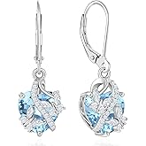 Vesitim Butterfly Earrings for Women 925 Sterling Silver Heart Earring Birthstone Jewelry