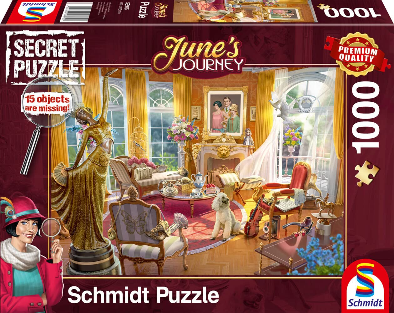 Schmidt Spiele 59975 Junes Journey Salon of the Orchid Estate 1000 Piece Jigsaw Puzzle