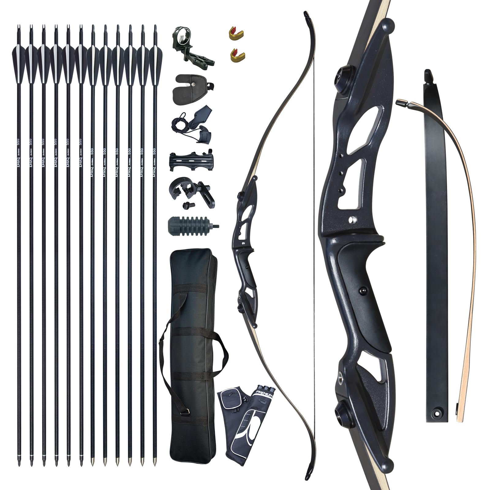Mua Hunting Recurve Bow and Arrow Set for Adults Kit Black Hunter
