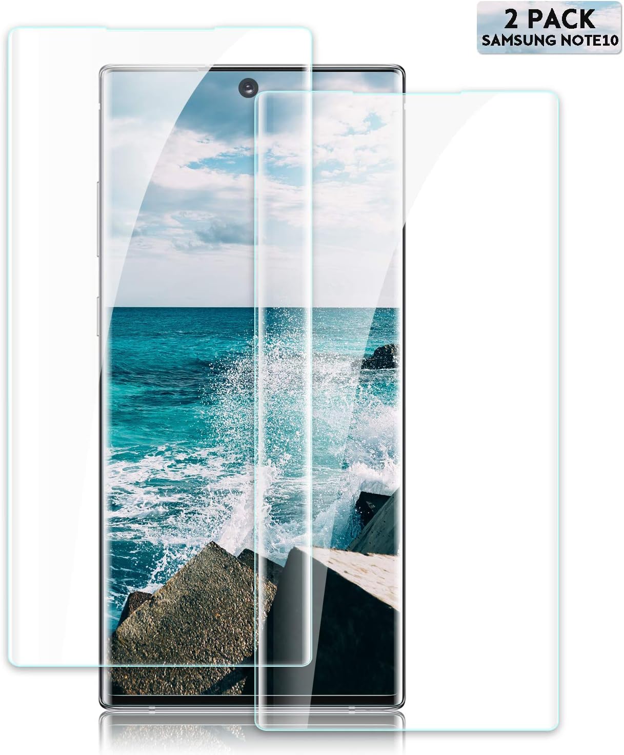 SGIN Galaxy Note 10 Screen Protector [2 Pack] Premium Tempered Glass Screen Protector Film, No-Bubble, Anti-Scratch, Anti Shatter, Easy Installation, 9H Hardness, for Samsung Galaxy Note 10