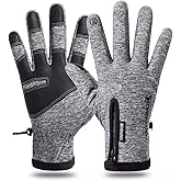 Softfree Winter Gloves with Touchscreen Fingers for Men, Waterproof Warm Glove Cold Weather Driving Gloves Anti-Slip Sports Gloves for Cycling Running Skiing Hiking Climbing