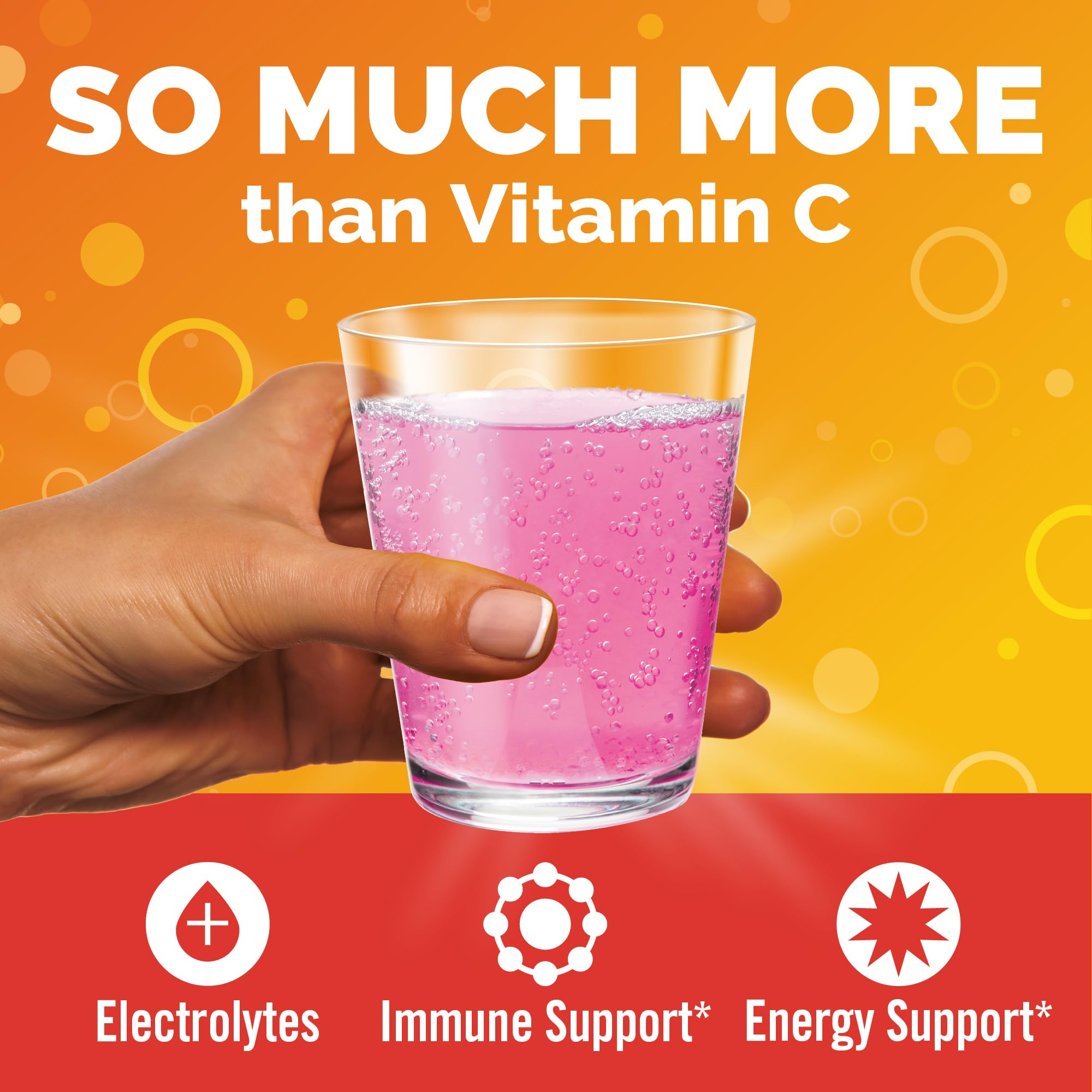 Emergen-C 1000mg Vitamin C Immune Support Powder Raspberry 30CT includes Zinc, Manganese, 7 B Vitamins and Electrolytes for Back to School Essentials