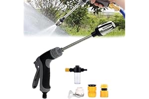 Aquoxis Pressure, 15x More Powerful Than Hoses, with 360° Rotating for Three Spray Modes, Fits Almost Any Garden Hose (Assemb