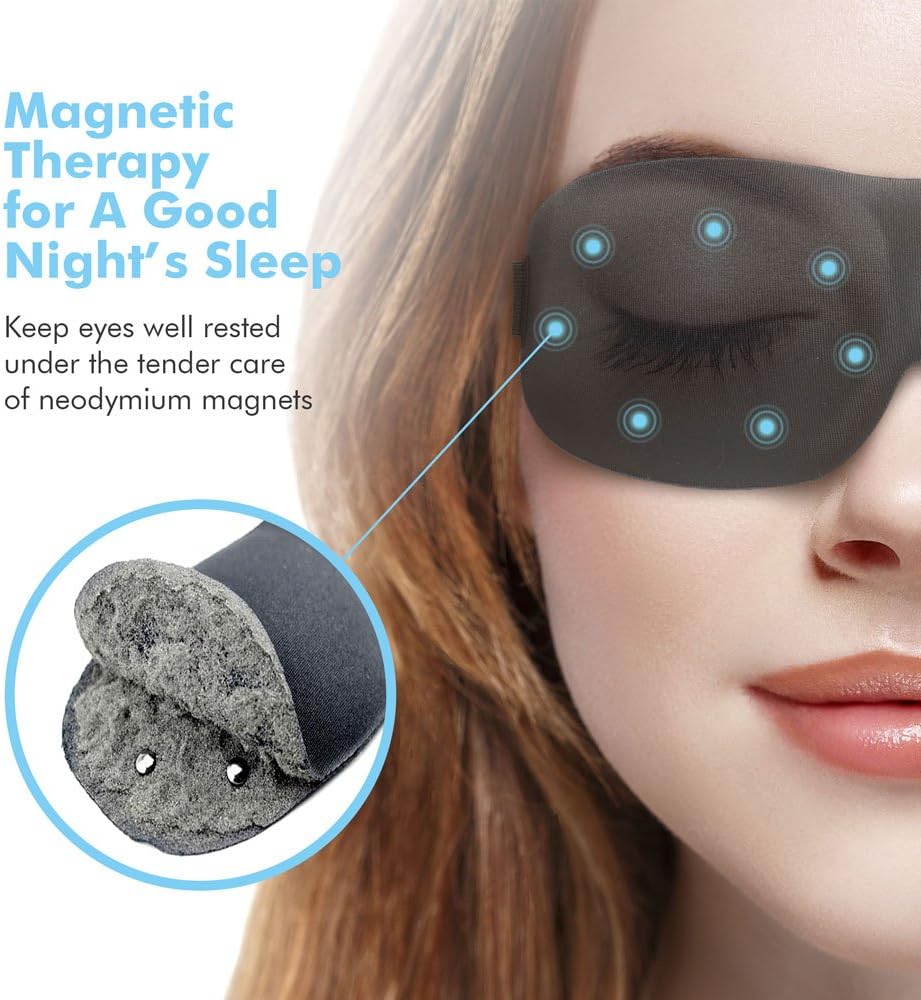 Sleep Mask for Woman & Man Upgraded Contoured 3D Eye Mask Eye Cover for Sleeping - Comfortable Sleeping Mask No Pressure On Your Eyeballs - Create Total Darkness (Black)