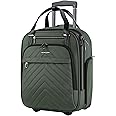 VANKEAN Carry On Underseat 16-inch Multi-functional Underseater Lightweight Overnight Suitcase with Wheels, Roller Case for Men Women Travel Business, Army Green