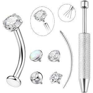 WAINIS Floating Belly Button Rings for Women Hypoallergenic | Flat Back Petite Belly Navel Rings,Stainless Steel Internally T