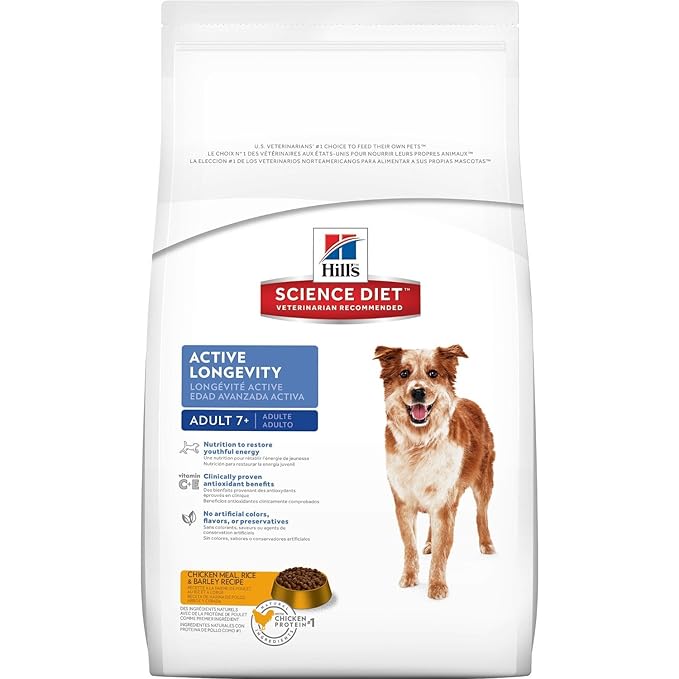 Hill's Science Diet Senior Dog Food, Adult 7+ Active Longevity Chicken Meal Rice