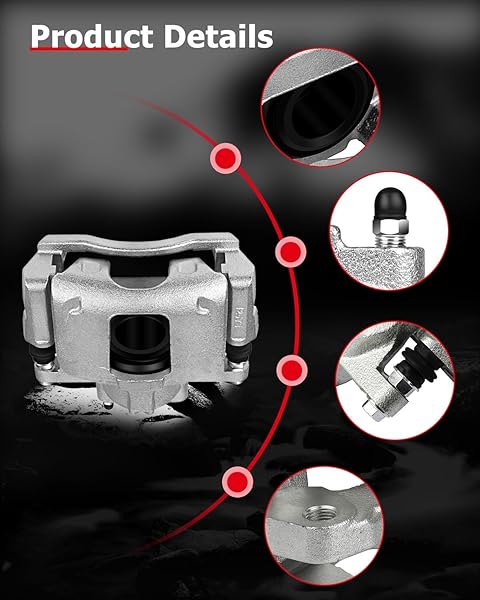 CCIYU FRONT LEFT & RIGHT BRAKE CALIPERS WITH BRACKET 18B5045 18B5044 FOR CHRYSLER 2008-2012 FOR DODGE 2007-2016 FOR JEEP 2007-2012 FOR RAM 2012 FOR VOLKSWAGEN 2009-2012 (2PCS)