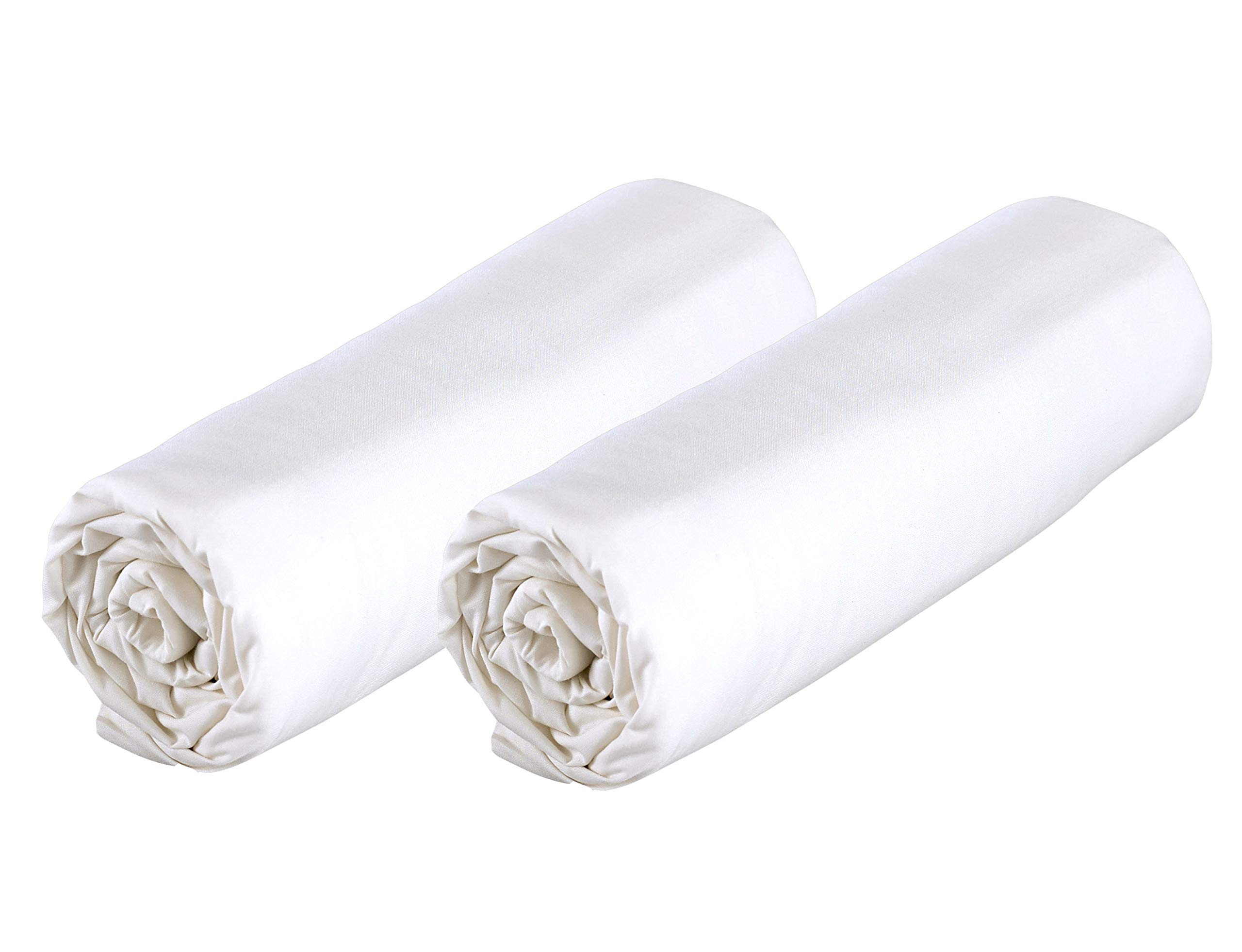P'tit Basile Set of 2 Fitted Sheets for Baby Moses Basket Oval 40 x 80 cm Organic Cotton White - Also for Carrycots and Cribs - GOTS and Oekotex Certified Cotton