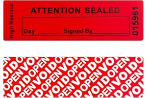 ILMBVM 120 pcs Total Transfer Tamper Evident Security Warranty Void Seals / Stickers High Security Tamper for Reusable Package(1 x 3.35Inches,Serial Numbers Transfer,red)…