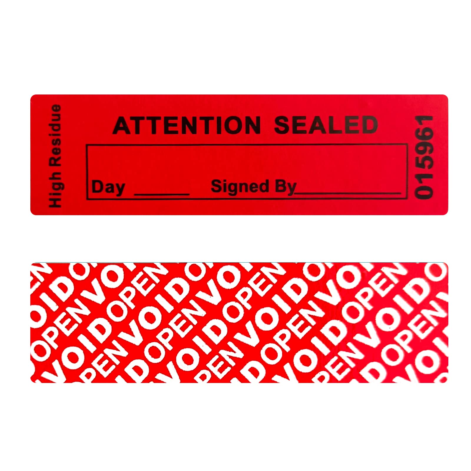 Photo 1 of 120 pcs Total Transfer Tamper Evident Security Warranty Void Seals / Stickers High Security Tamper for Reusable Package(1 x 3.35Inches,Serial Numbers Transfer,red)…