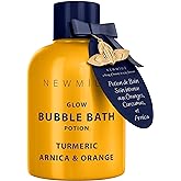 Nutritious Bubble Bath Long Lasting Foam Turmeric Orange Arnica Essential Oil Skin Healing Moisturizing Relaxing Stress Relief Spa Gift for Women