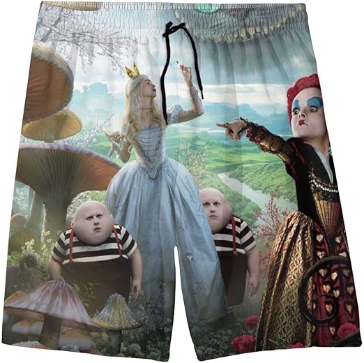 HADIHADI Alicia en el país de las maravillas hombres pantalones cortos