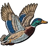 Mallard Duck Patch &ndash; 3.15 inches, Cool Nature Duck Iron On Patch | Easy to Apply, Machine Washable, and Dishwasher safe, Eco-Friendly Embroidered Hunting Patches Iron On for Backpacks