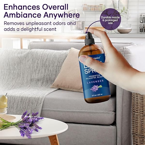 LAVENDER LINEN SPRAY 8 FL OZ – REFRESHING FABRIC REFRESHER & PILLOW SPRAY FOR BEDDING, BED SHEETS & ROOM – SOOTHING ROOM MIST – NEXON BOTANICS