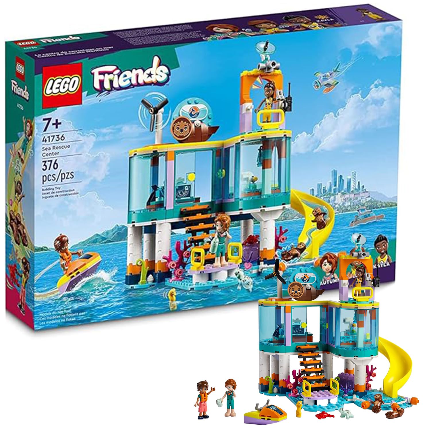 Photo 1 of LEGO Friends Sea Rescue Center 41736 Building Toy for Ages 7+, with 3 Mini-Dolls, 2 Otters, a Seahorse, Turtle and Water Scooter, a Great Birthday Gift for Pretend Ocean Rescue Play