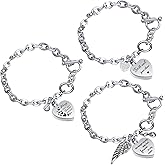 Ecation 3 Pack Urn Bracelet for Ashes Cremation Ashes Bracelet Memorial Rhinestones Jewelry Heart Locket Holder with Different Words Stainless Steel Urns Bangle Keepsake for Women Men