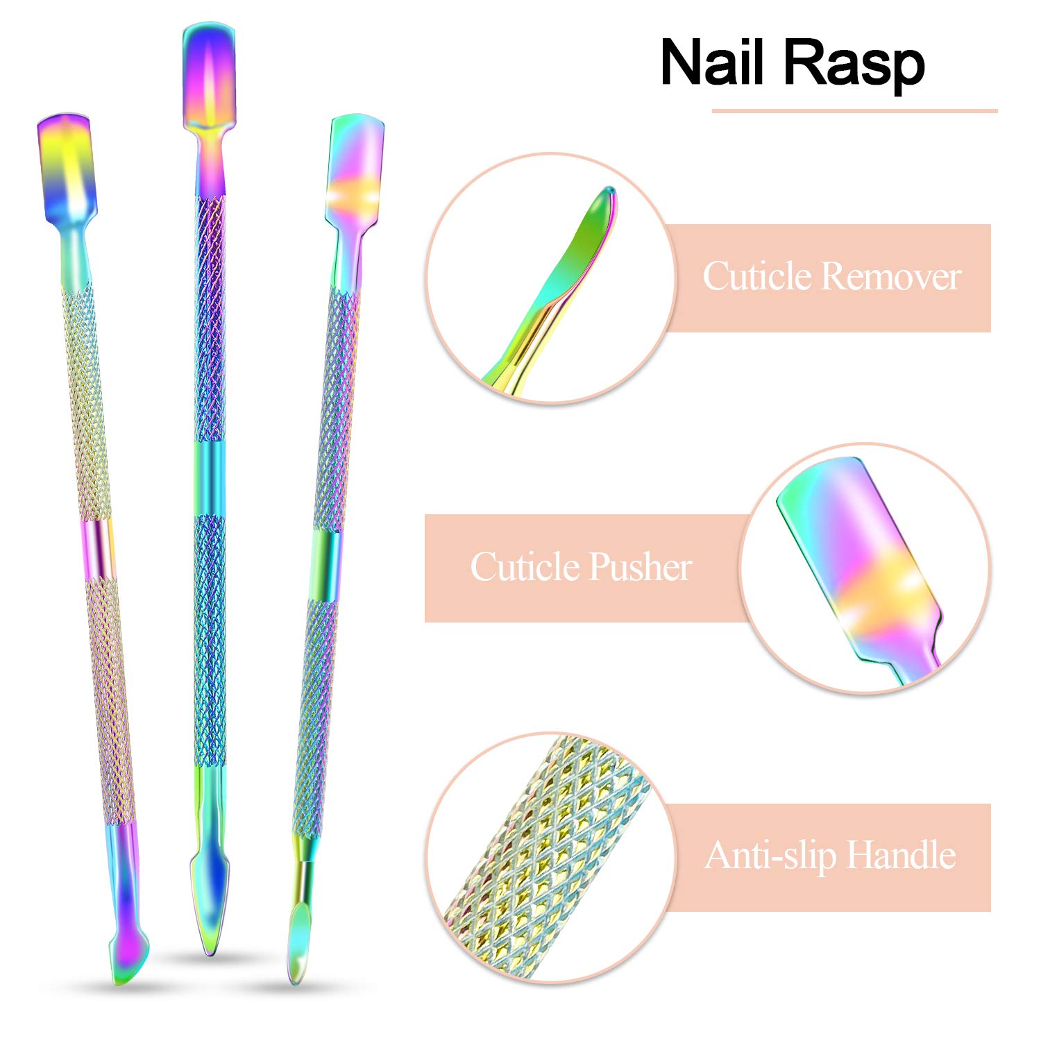 EAONE Cuticle Nipper and Pusher Set Nail Nippers Stainless Steel Cuticle Trimmer Cutter Dead Skin Remover for Women Girls Toenails and Fingernails Care, 6 Pieces, Colorful: Beauty