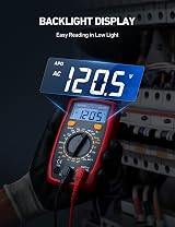 AstroAI Digital Multimeter Voltmeter Ohmmeter Ammeter Backlit LCD view 6